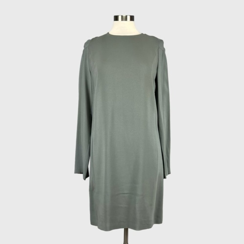 Calvin Klein Collection Womens Long Sleeve Shift Dress Sage Green size 46 US 10